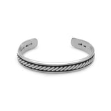 Sterling Silver Rope Cuff Bracelet
